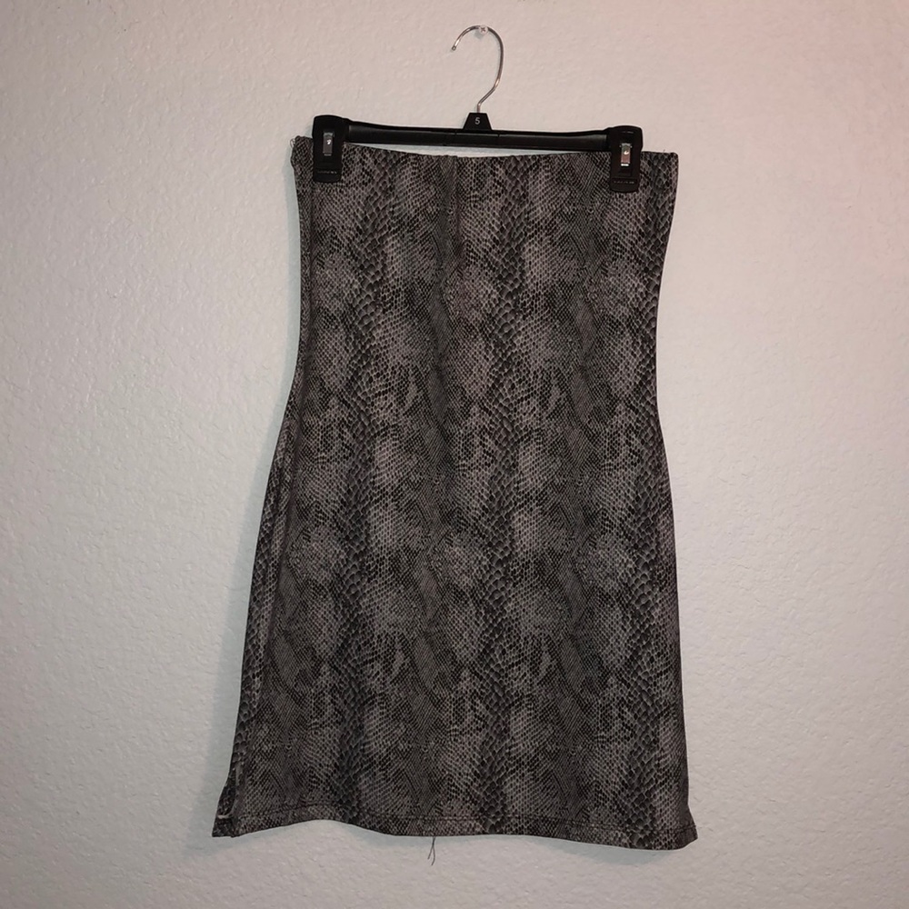 Snakeprint Strapless Bodycon Dress